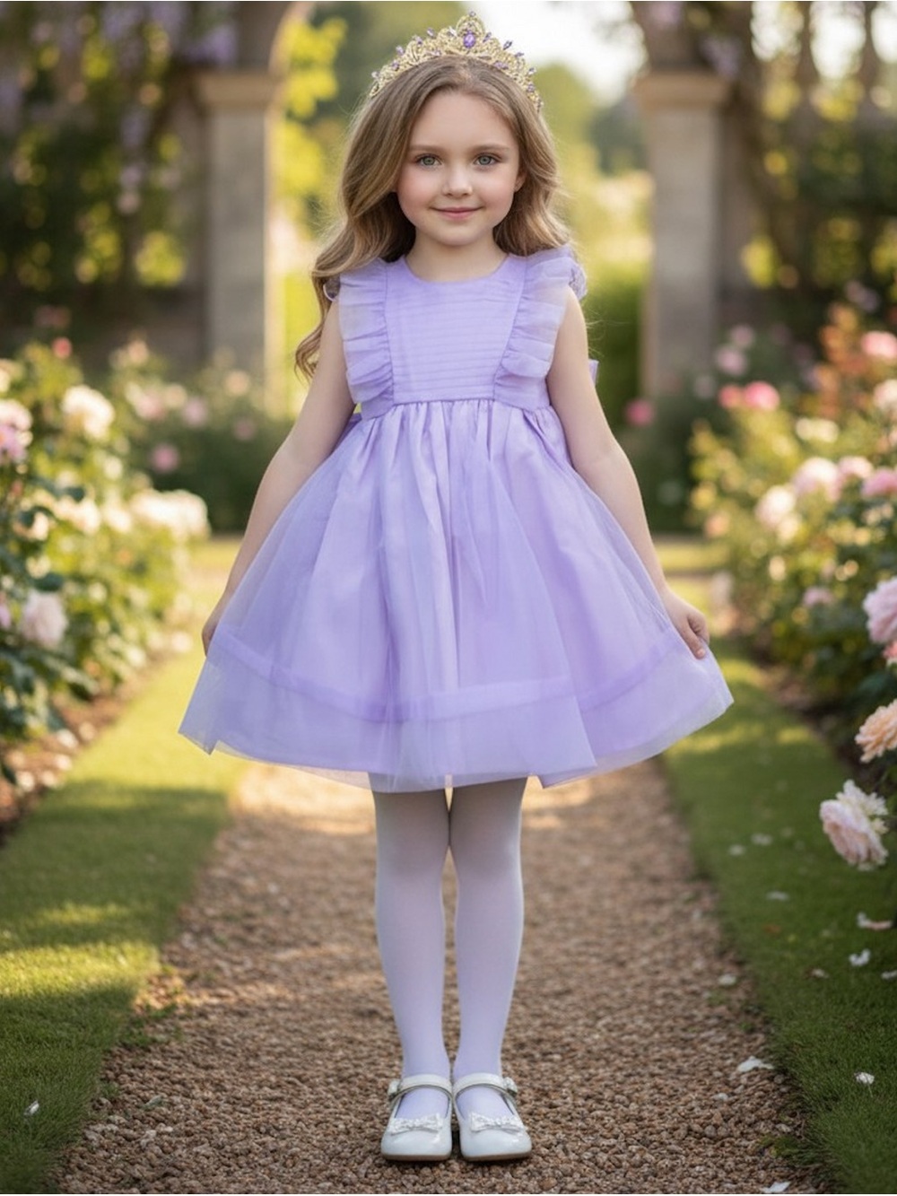 Alice Dress in Lavender - Sz. 6 - Flutter-Sleeve Tulle Butterfly